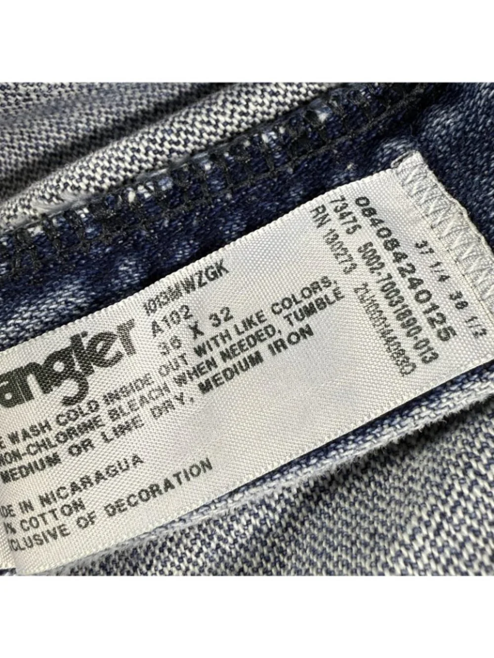 Wrangler Jeans Mens 36x32 Blue Cowboy Cut Straight Denim Medium Wash 1013MWZGK